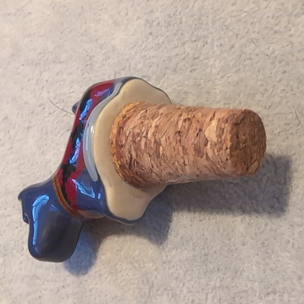 Ceramic Scottie Dog Wine Bottle Stopper - Picture 2 of 2